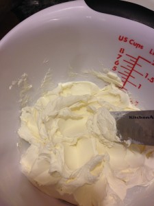 soften and beat cream cheese